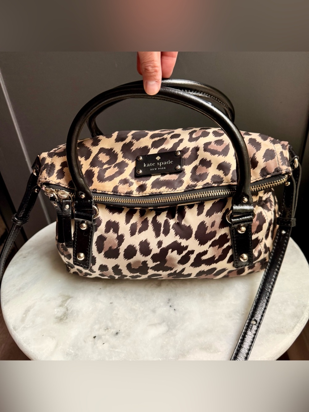 kate spade New York Leslie Leopard Print Convertible Satchel